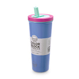 Color Block Flip Straw Tumbler - Lilac