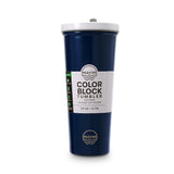 COLOR BLOCK FLIP STRAW TUMBLER - NAVY