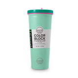 COLOR BLOCK FLIP STRAW TUMBLER - MINT