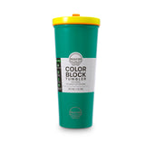 COLOR BLOCK FLIP STRAW TUMBLER - KELLY GREEN