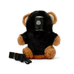 Furry Bear Holder with Bottle  - Black