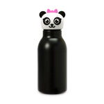 Kids Silicone Animal Head Bottle - Double Wall  - Black/Panda
