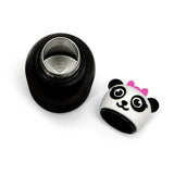 Kids Silicone Animal Head Bottle - Double Wall  - Black/Panda