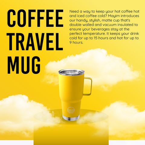 The Fit in Cup Holder Coffee Mug- Neon Yellow – Mayim Bottle