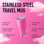 The Fit in Cup Holder Coffee Mug- Hot Pink