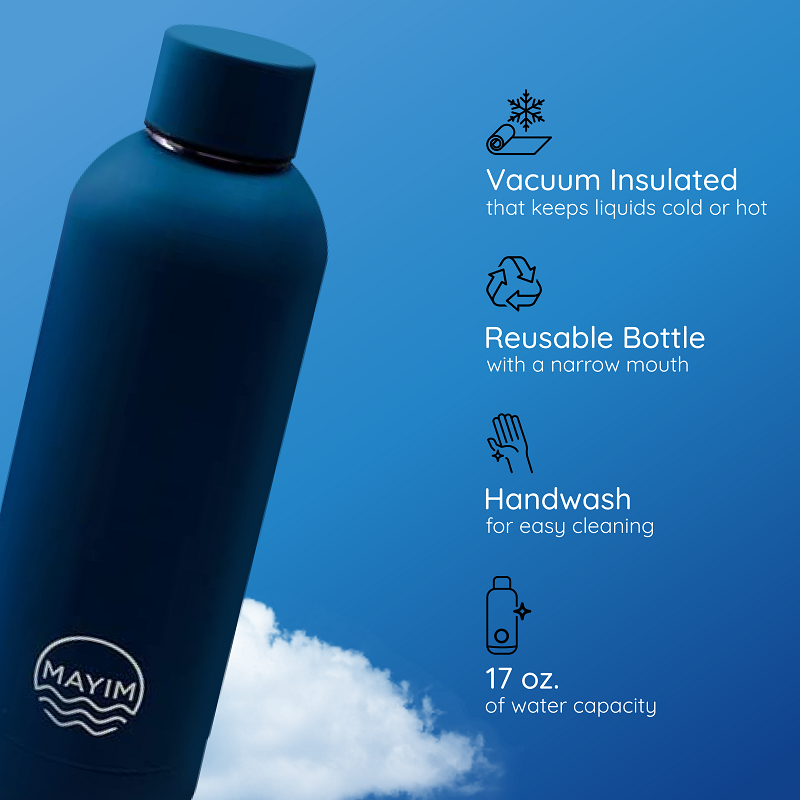 Insulated stainless steel waterbottle. Bullet water bottle.