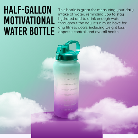 Ombre Motivational Soft Touch Water Bottle, 64 Oz.