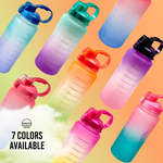Ombre Motivational Water Bottle- Peach to Mint