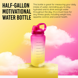 Ombre Motivational Water Bottle- Fuchsia to Yellow