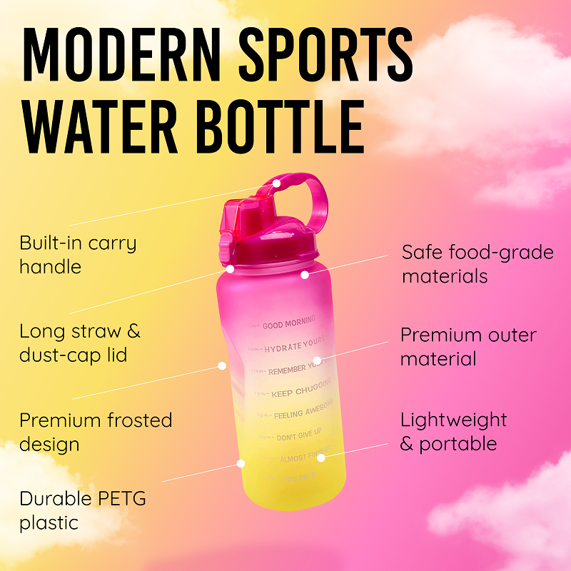 Primula Pink Ombre Motivational Water Bottle