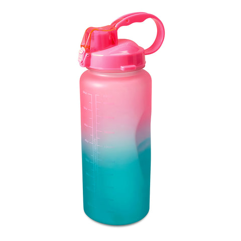 Ombre Motivational Water Bottle- Fuchsia to Teal