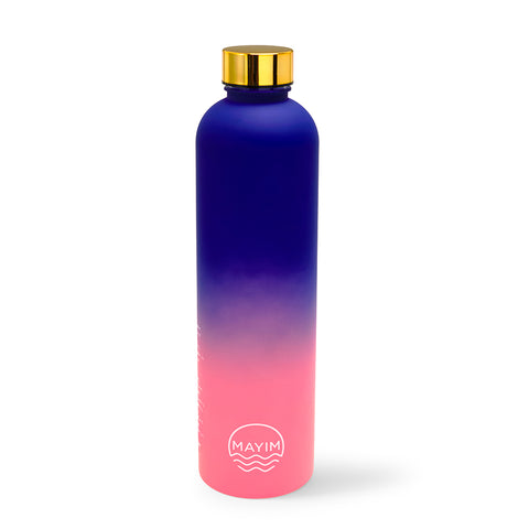 Healthish Water Bottle Two-Tone- Dark Purple & Coral