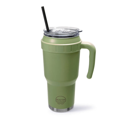 Refresh Green 40oz Insulated Cup With Handle