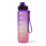 Skinny Motivational Water Bottle with Chug Lid- Purple, White & Pink